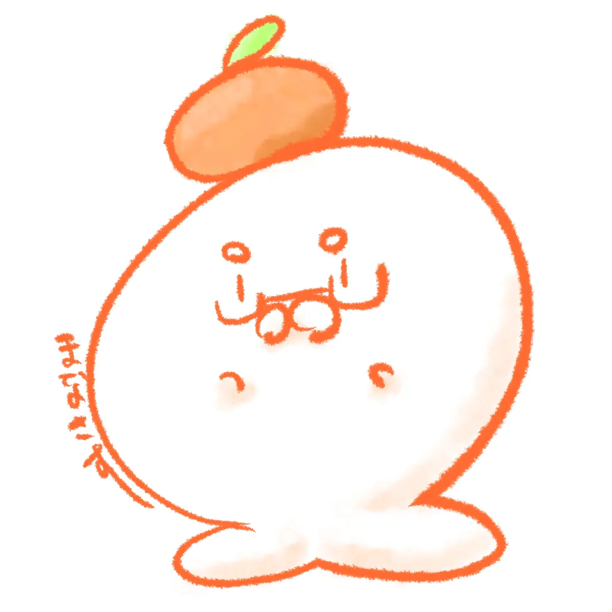 みかんを頭にのせたあざらし