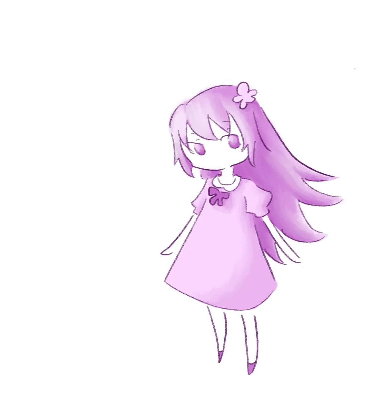 ピンクの髪の花飾りの子