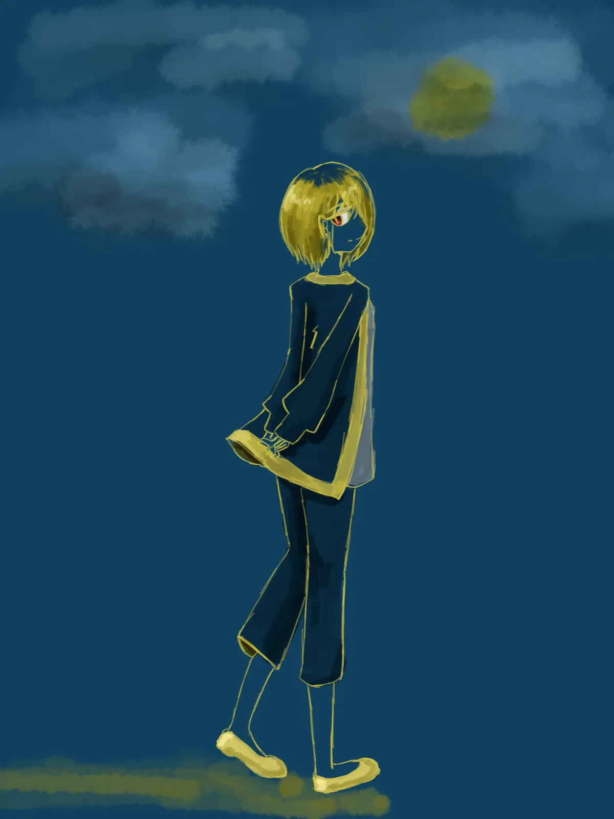 金髪の子の青い絵